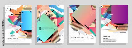 Artistic covers design. Creative colors backgrounds. Trendy futuristic design