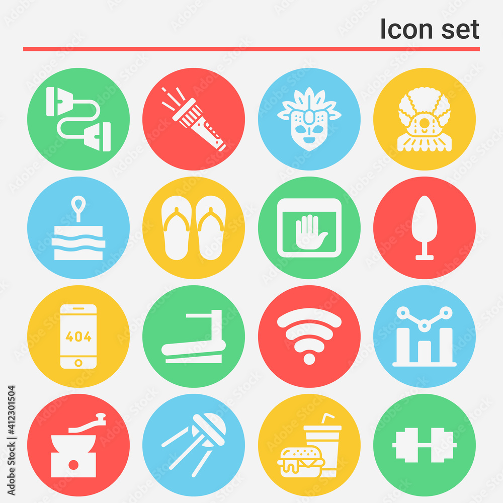 16 pack of angle  filled web icons set