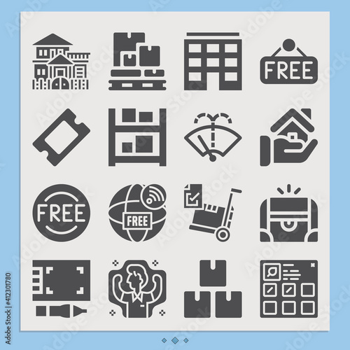 Simple set of exempt related filled icons.