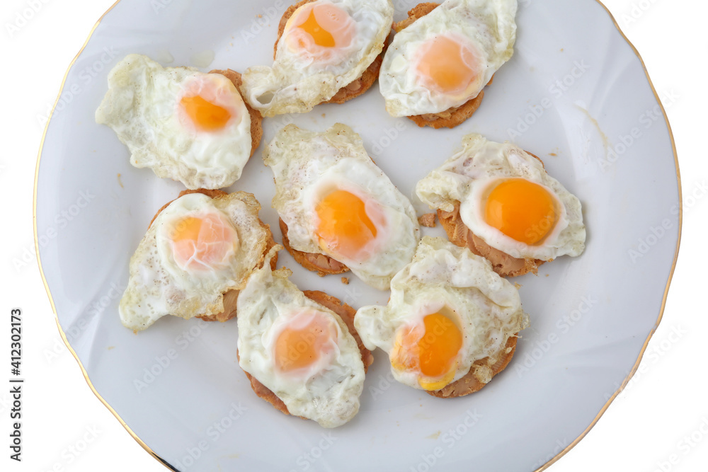 quail fried eggs dish as snack food quail fried eggs dish as snack food