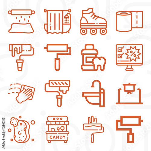 16 pack of fair  lineal web icons set