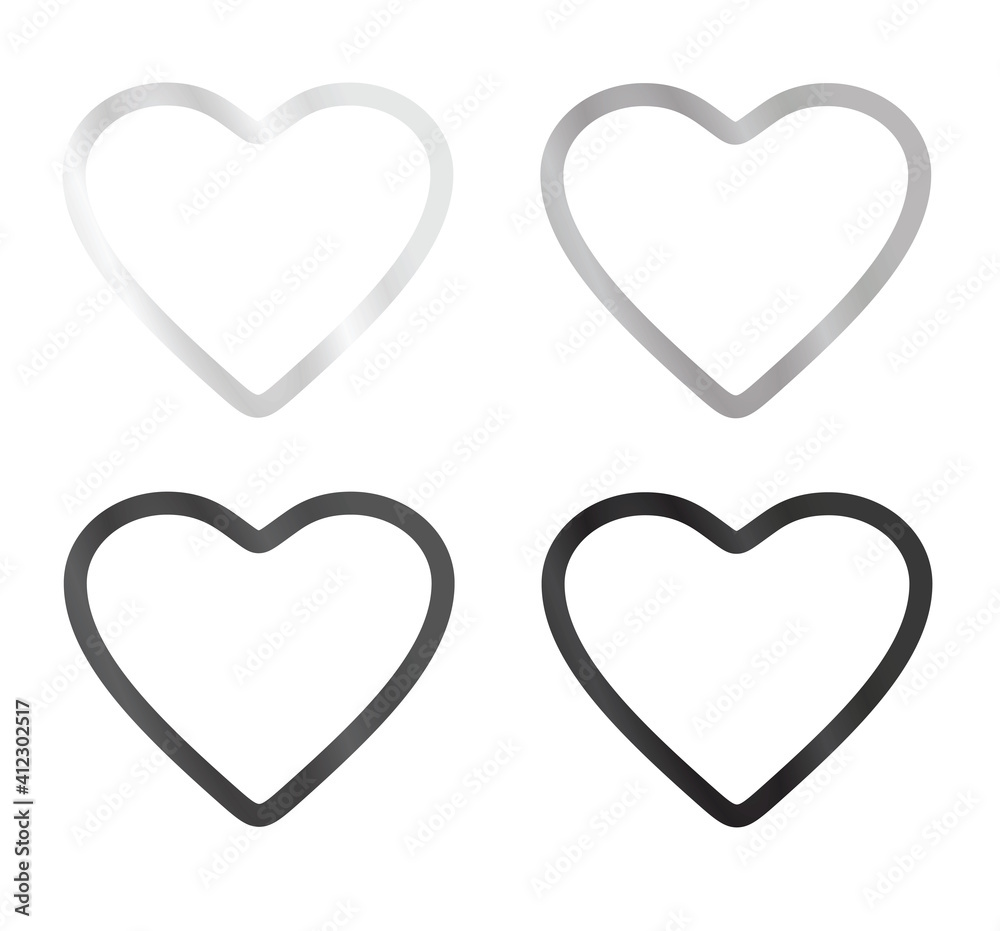 Grey heart ring isolated. vector