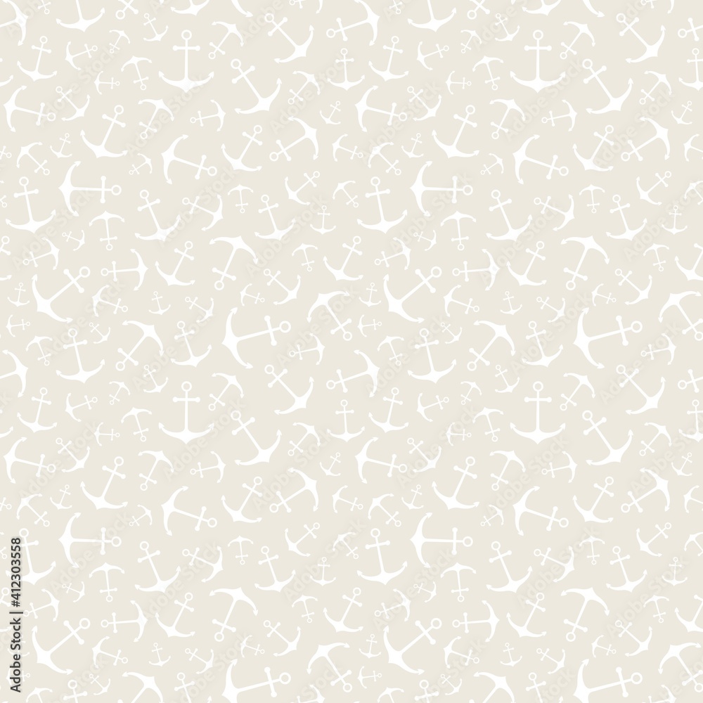 Nautical seamless pattern with ship wheels and anchors Nautical seamless pattern with ship wheels and anchors