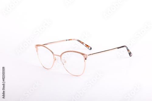 Optic glasses, golden pink metallic  frame