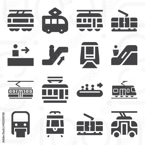 16 pack of indirectly  filled web icons set