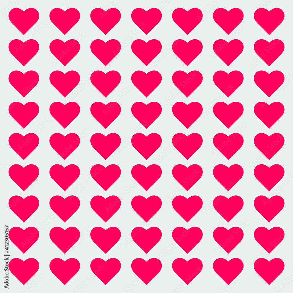 vector pattern of identical red hearts vector pattern of identical red hearts