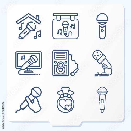 Simple set of 9 icons related to revealing