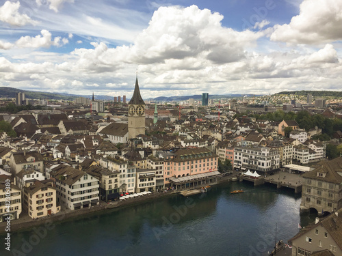 Panoramic view from above to Zurich. Switzerland