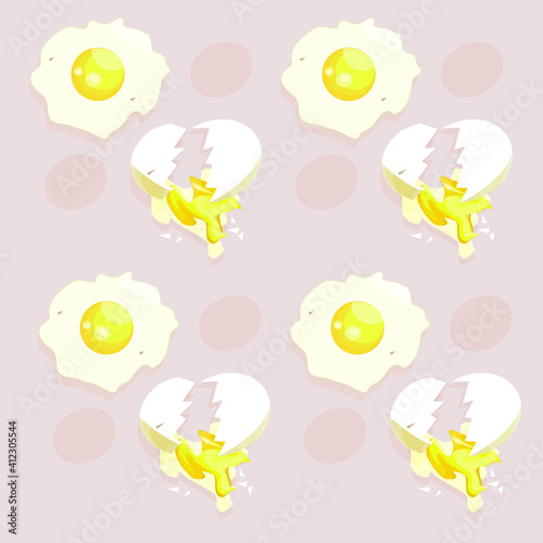 vector pattern broken eggs