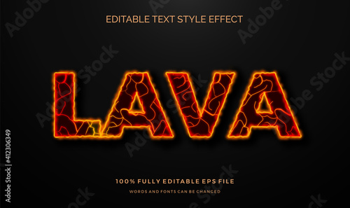 hot lava editable text style effect