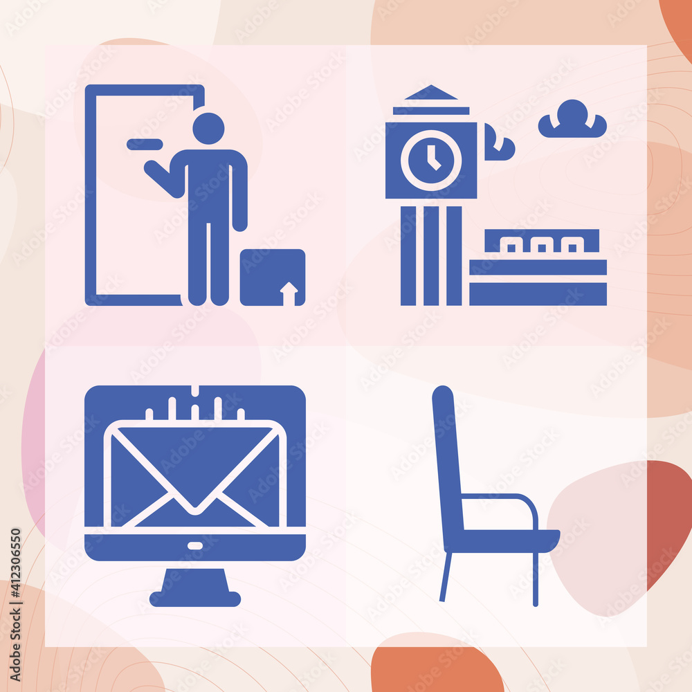 Simple set of post related filled icons Simple set of post related filled icons
