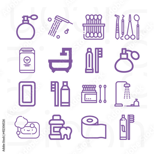 16 pack of duplicate  lineal web icons set