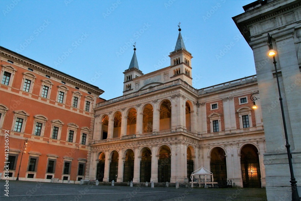 Loggia of the blessings of the Basilica of San Giovanni in Laterano and Palazzo Laterano in Rome