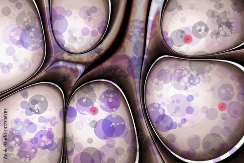 Fantasy body cells and red mutation or virus