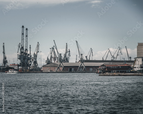 Thessaloniki Greece January 30, 2021: enjoying the silence in the industrial area of the city in the old port