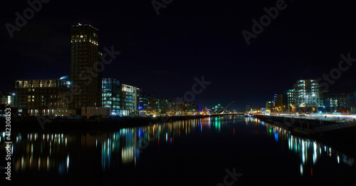 Photography Beautiful city in the night. Dublin, Ireland.