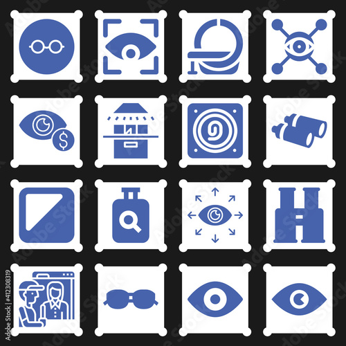 16 pack of imaging  filled web icons set