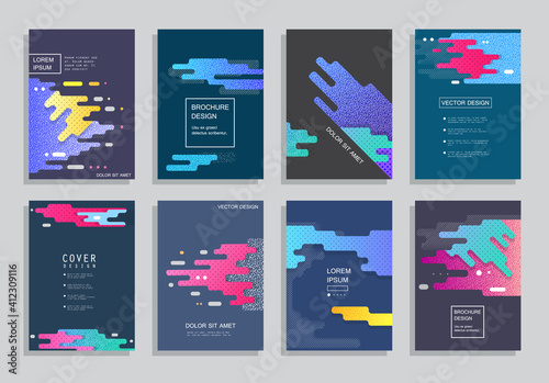 Modern abstract covers set. Abstract shapes composition. Futuristic minimal design. Eps10