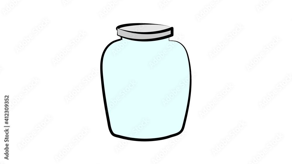 Empty open glass jar isolated on white background Empty open glass jar isolated on white background