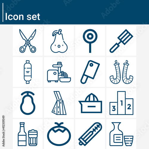 Simple set of fork related lineal icons.