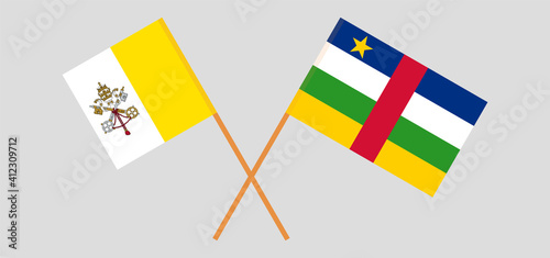 Crossed flags of Vatican and Central African Republic