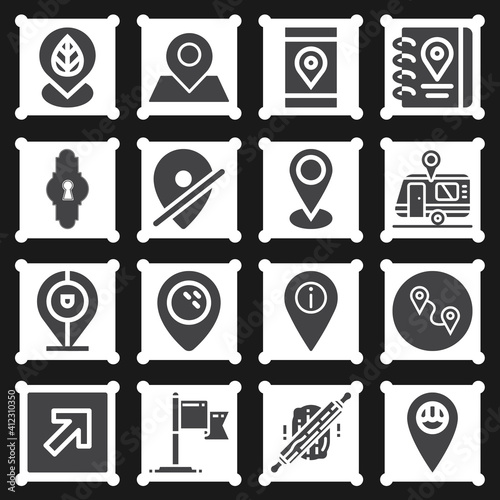 16 pack of axis  filled web icons set