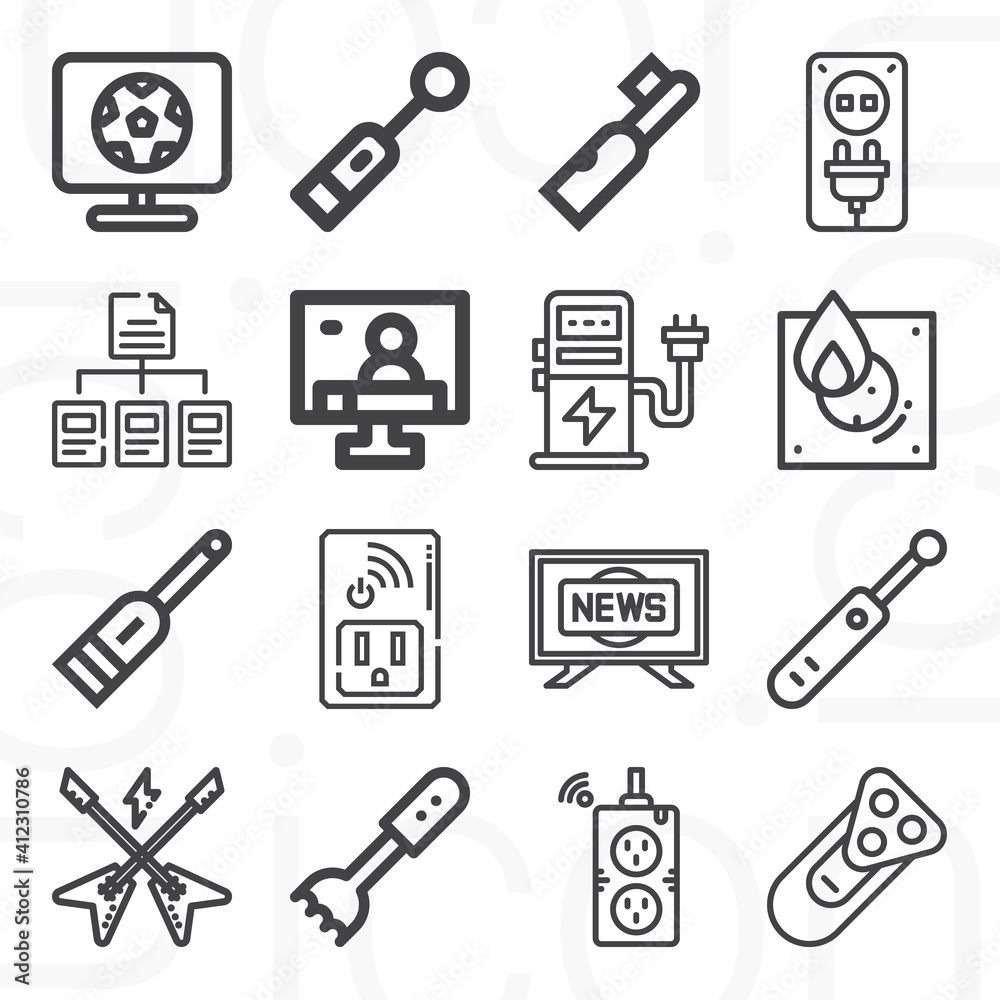 Fototapeta premium 16 pack of current lineal web icons set