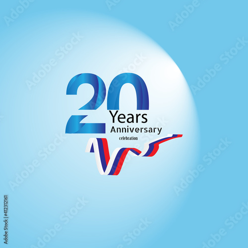 years anniversary invitation card or emblem - celebration template design , anniversary modern design elements blue background vector illustration