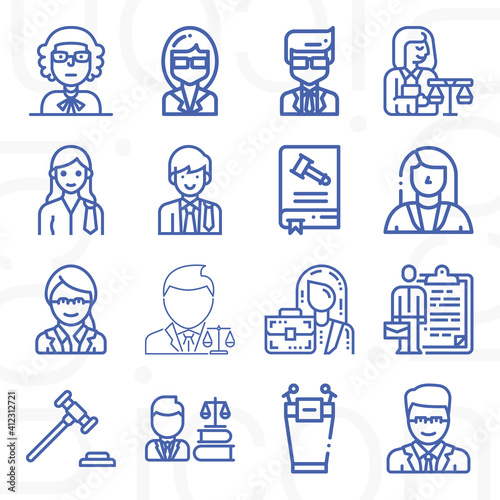 16 pack of lincoln  lineal web icons set