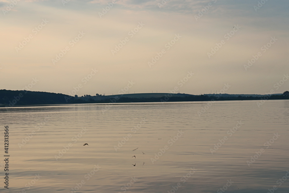 sunset on the river