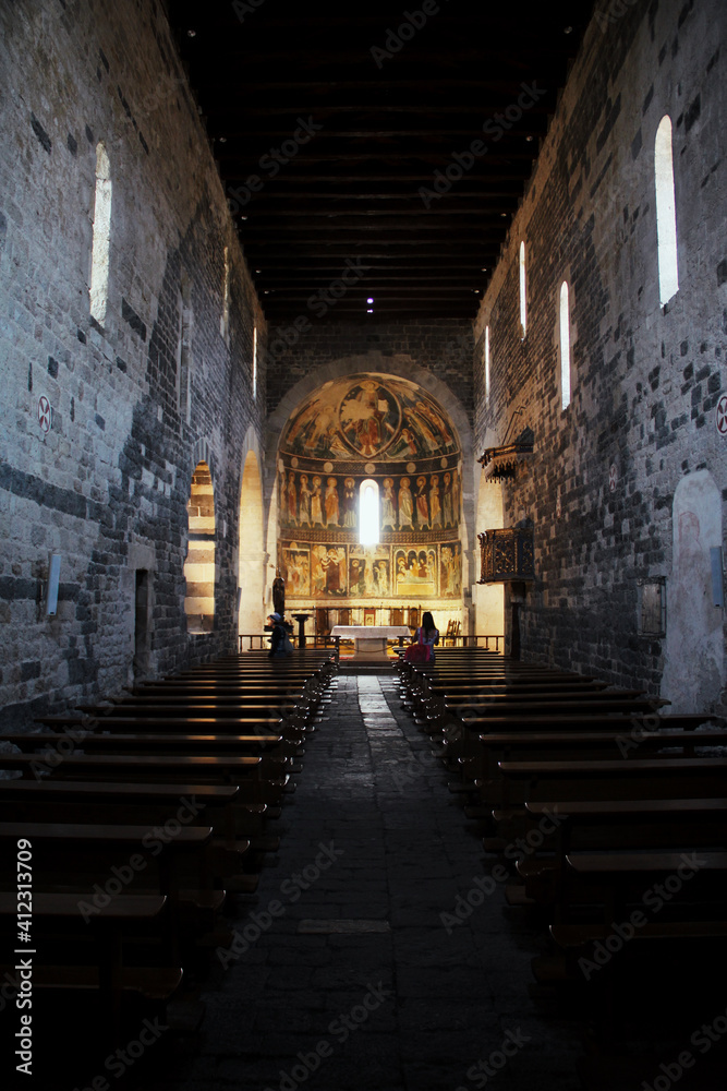 Italy, Sardinia - interior of the church of Saccargia