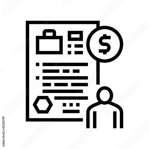 unemployment benefit allowance line icon vector. unemployment benefit allowance sign. isolated contour symbol black illustration