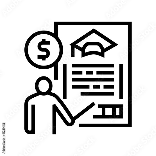 for education allowance line icon vector. for education allowance sign. isolated contour symbol black illustration