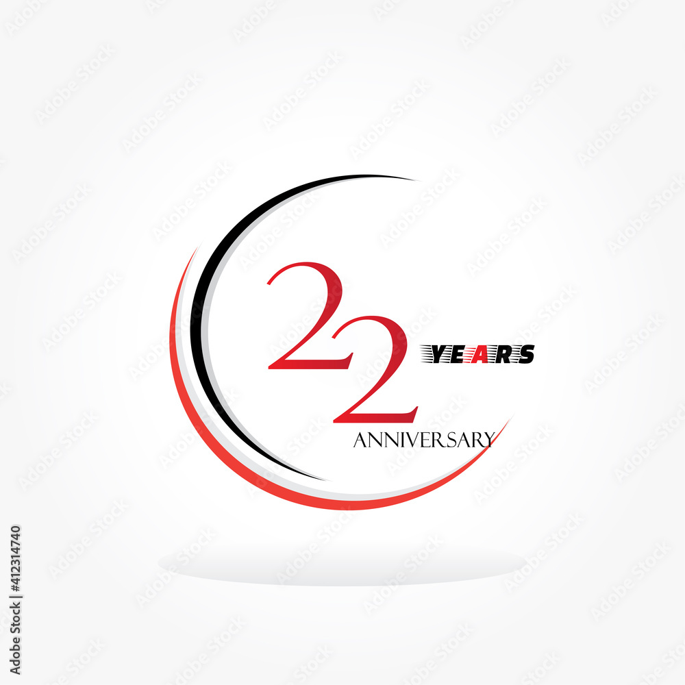 years anniversary linked logotype with red color isolated on white background for company celebration event