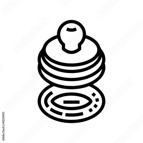 stamp for accept allowance line icon vector. stamp for accept allowance sign. isolated contour symbol black illustration