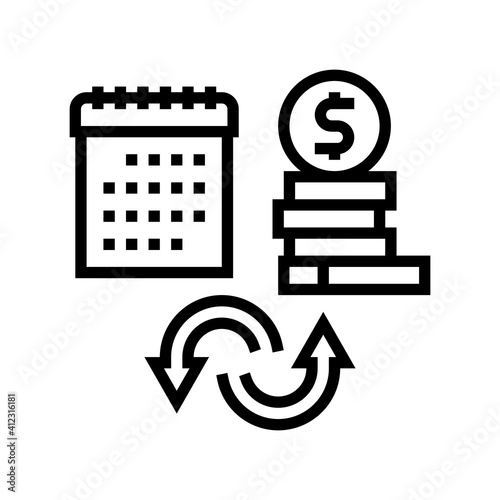 social security benefit allowance line icon vector. social security benefit allowance sign. isolated contour symbol black illustration