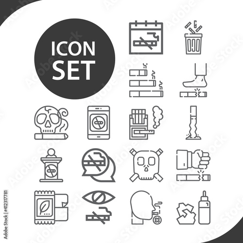 Simple set of citing related lineal icons.