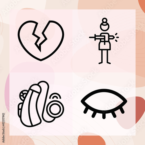 Simple set of impaired related lineal icons