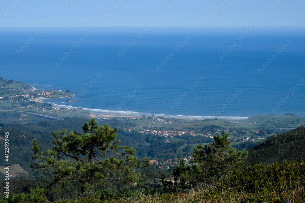 Panoramic of the Asturian coast from the Mirador del Fito