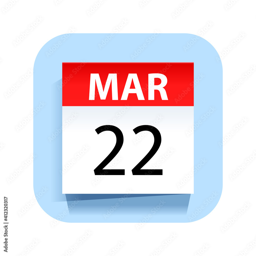 March 22. Calendar Icon. Vector Illustration. March 22. Calendar Icon. Vector Illustration.