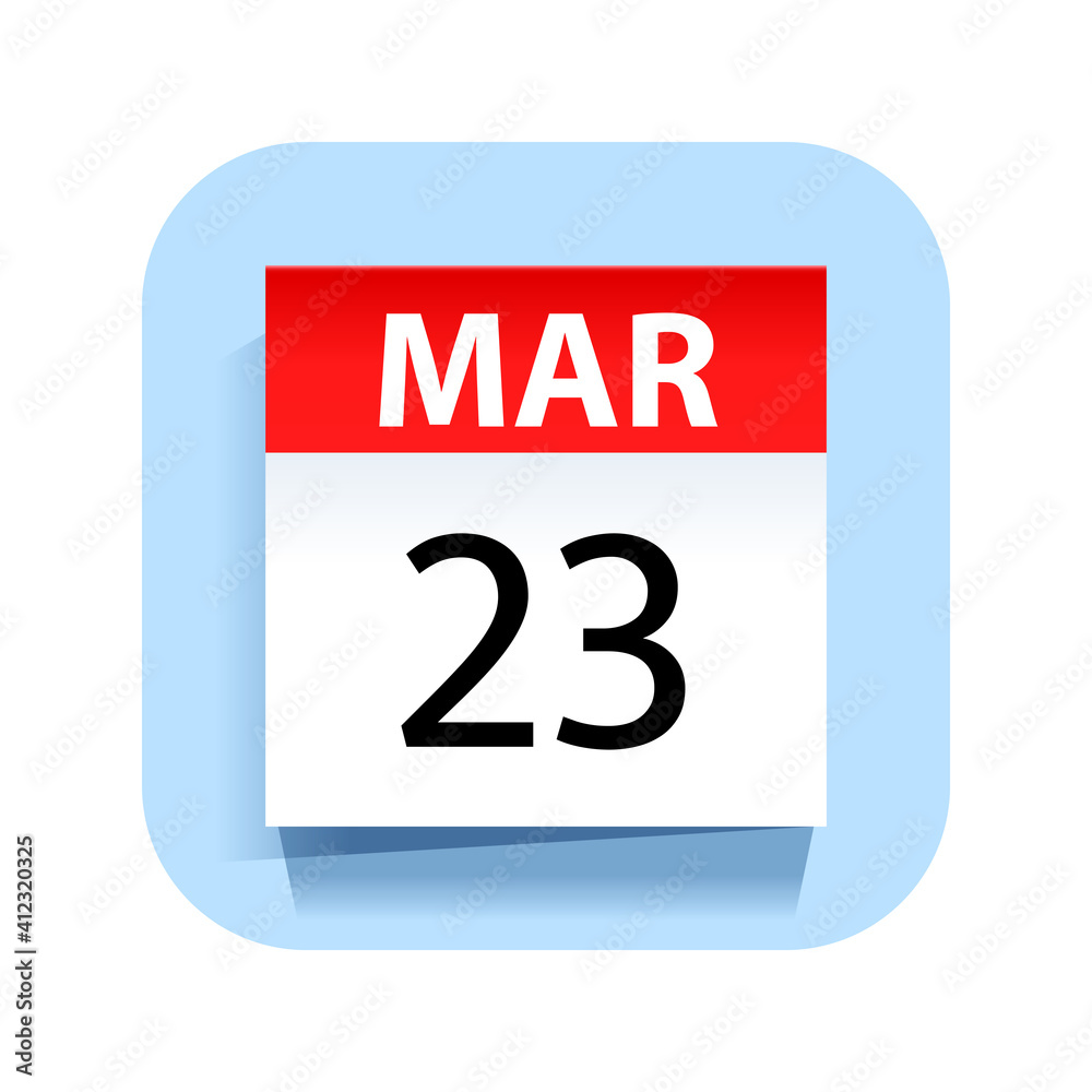March 23. Calendar Icon. Vector Illustration. March 23. Calendar Icon. Vector Illustration.
