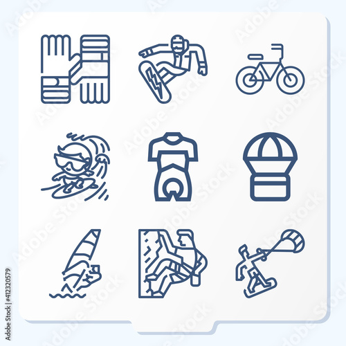 Simple set of 9 icons related to sides