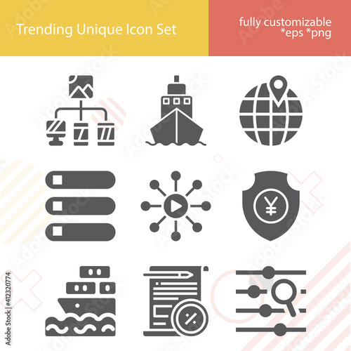 Simple set of parameters related filled icons.