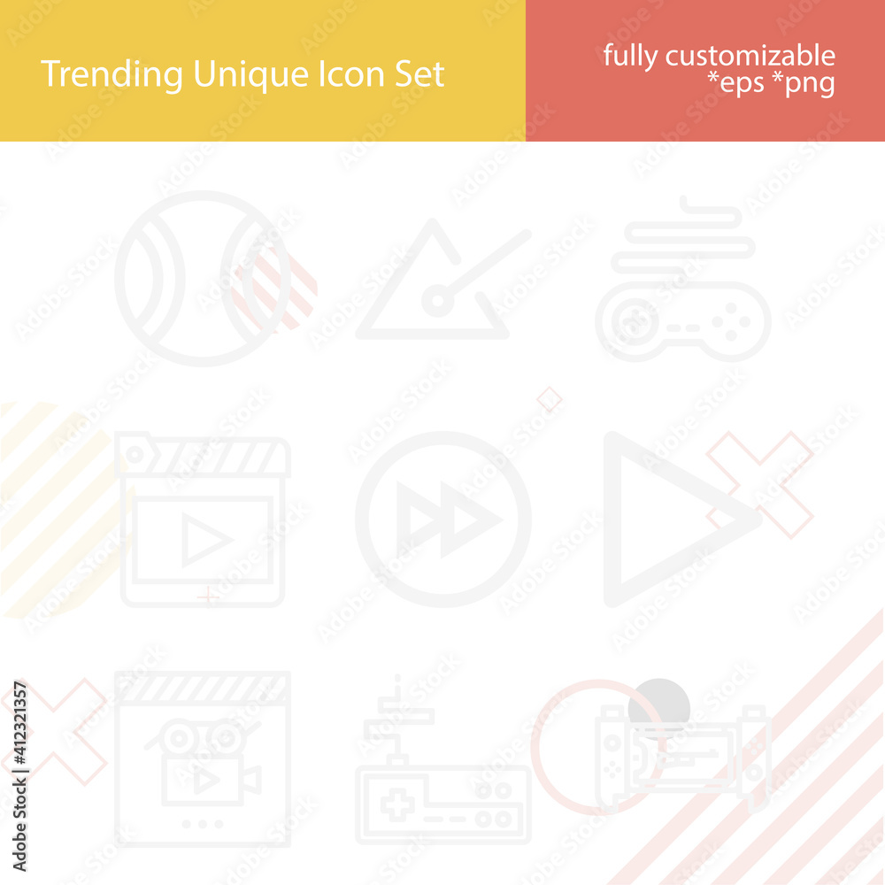 Simple set of player related lineal icons. Simple set of player related lineal icons.