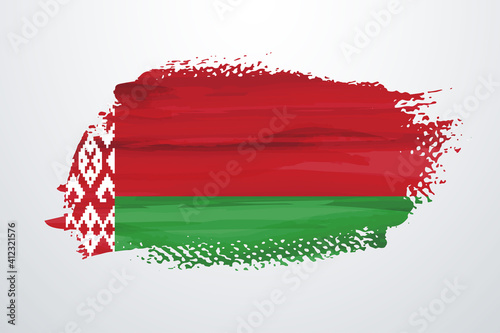 Belarus brush paint flag