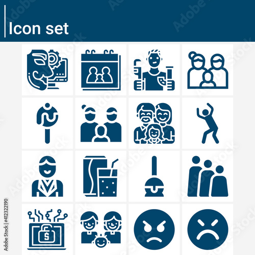 Simple set of dad related filled icons.