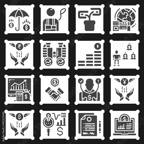 16 pack of leverage  filled web icons set