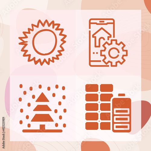 Simple set of surroundings related filled icons
