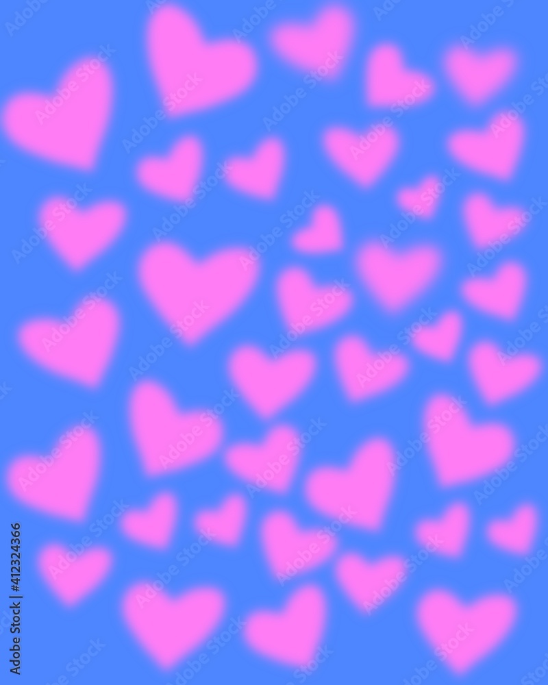 Sky blue background of pink hearts Sky blue background of pink hearts