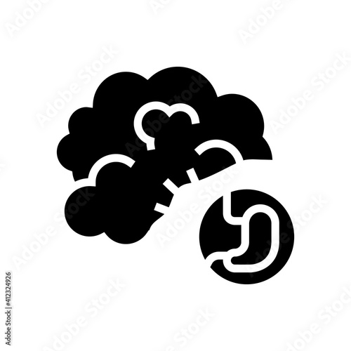 gassing digestion system glyph icon vector. gassing digestion system sign. isolated contour symbol black illustration